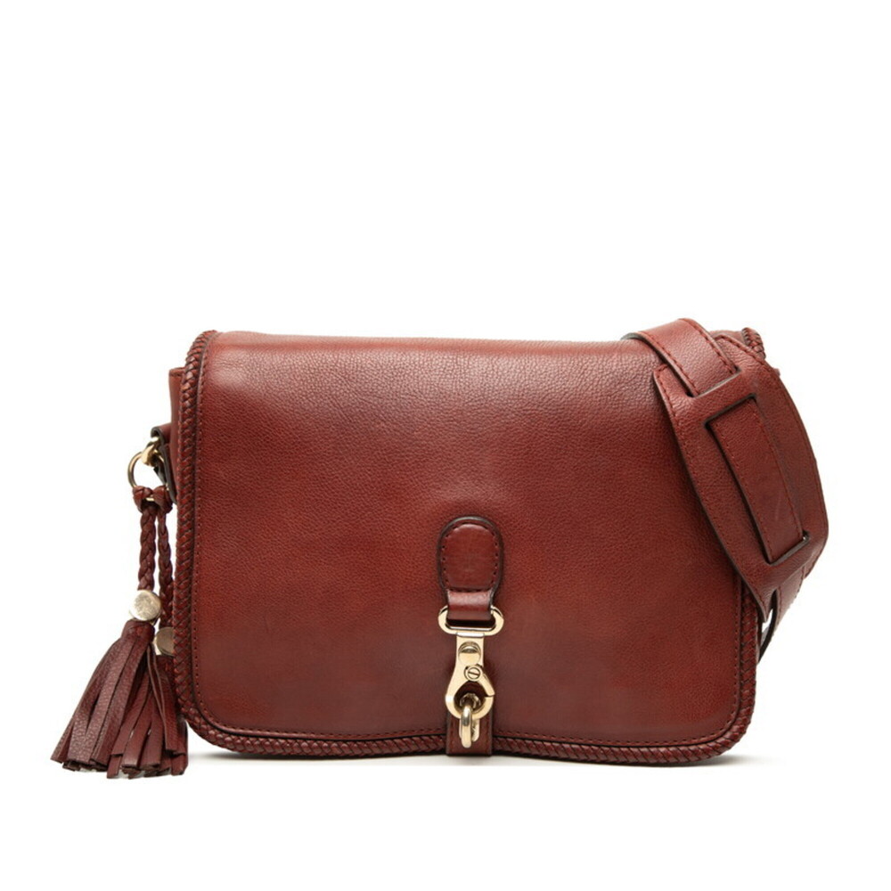 Gucci Marrakech Shoulder Bag 257024 Brown Bordeaux Leather Women's GUCCI
